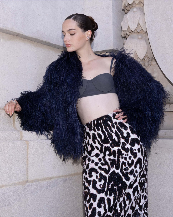 Sahara Black and White Animal Print Skirt