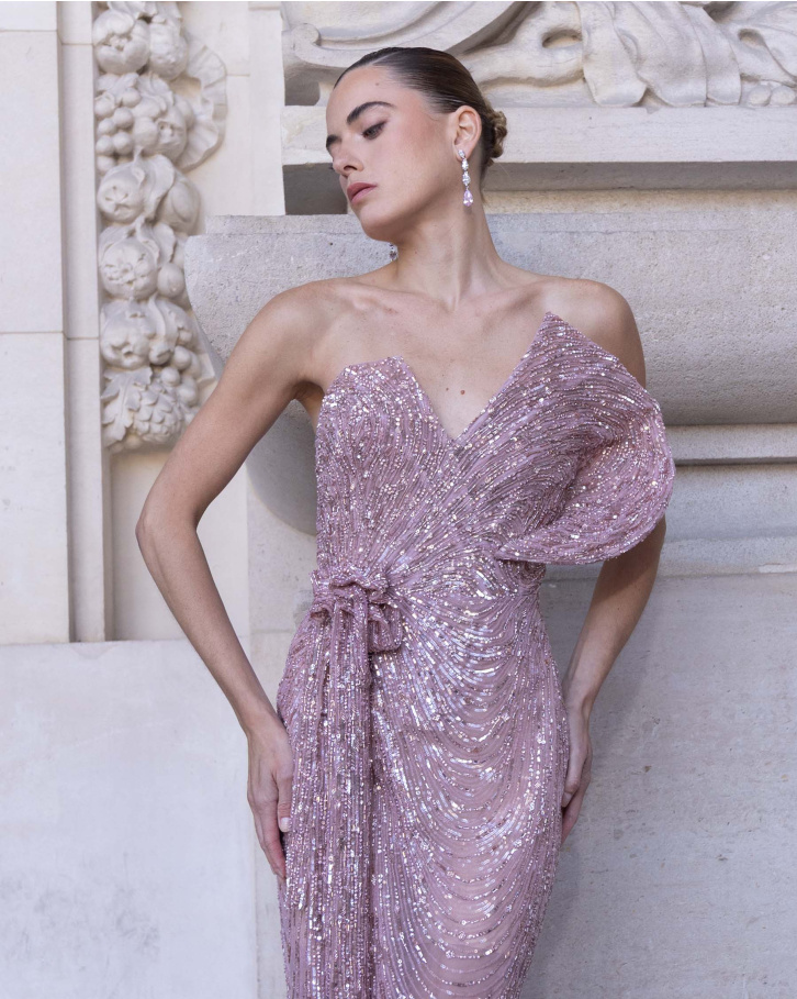 Isadora Dusty Pink Embellished Gown
