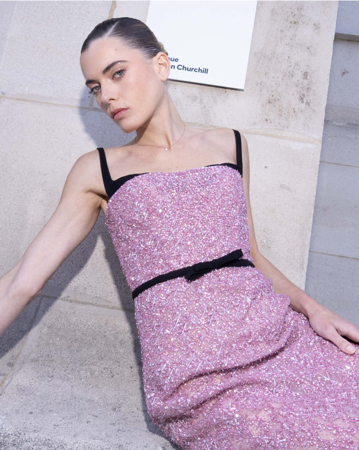 Nathalia Pink Embellished Gown