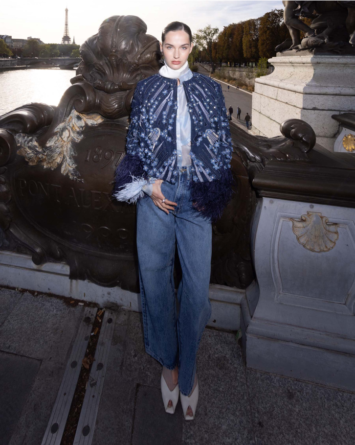 Navy Blue Embellished Jacket