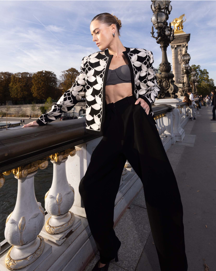 Calypso Black and Ivory Embroidered Jacket
