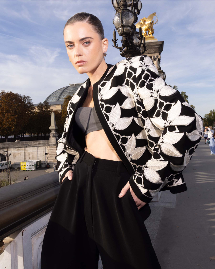 Calypso Black and Ivory Embroidered Jacket