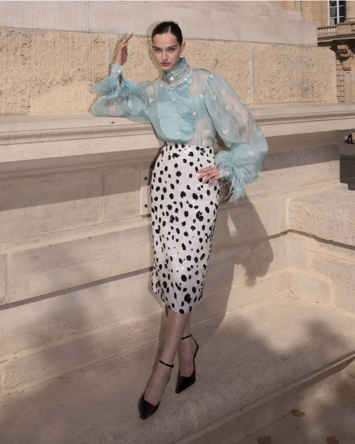 Wilder, Animal Print Embellished Skirt