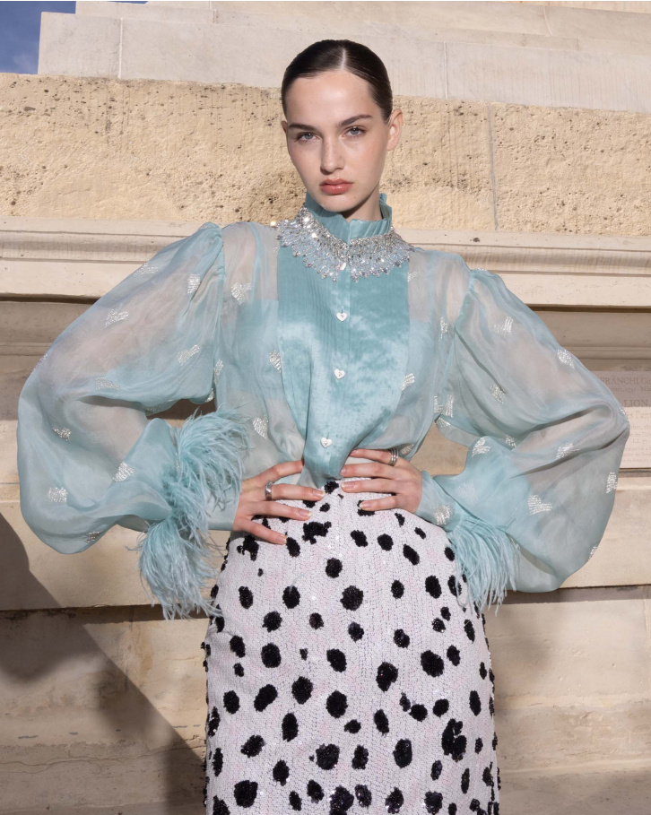Wilder, Animal Print Embellished Skirt