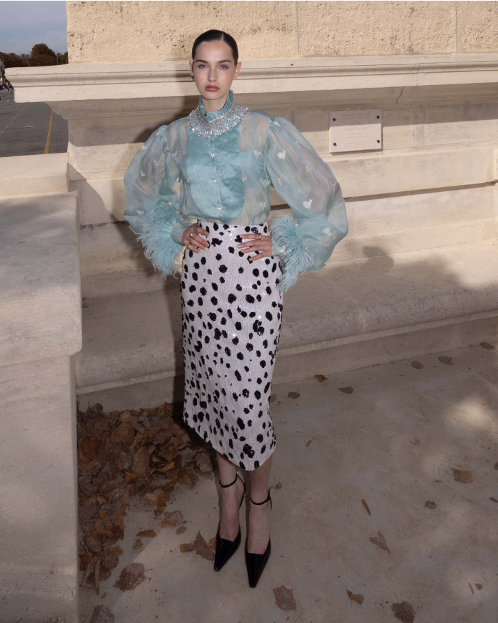 Wilder, Animal Print Embellished Skirt