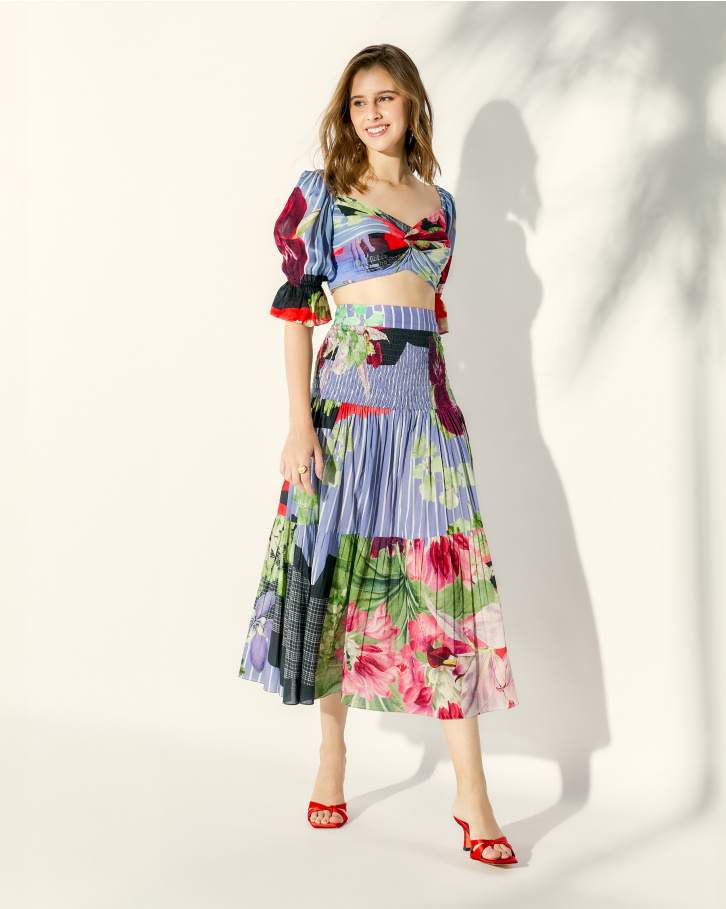 Orchid Stripe top and skirt set