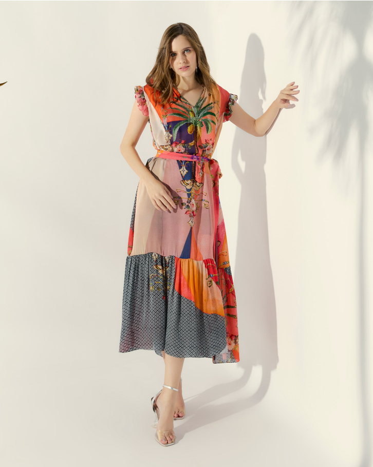 Tropical Mirage Tie-Up dress