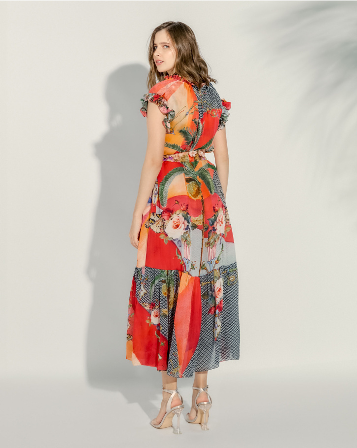 Tropical Mirage Tie-Up dress