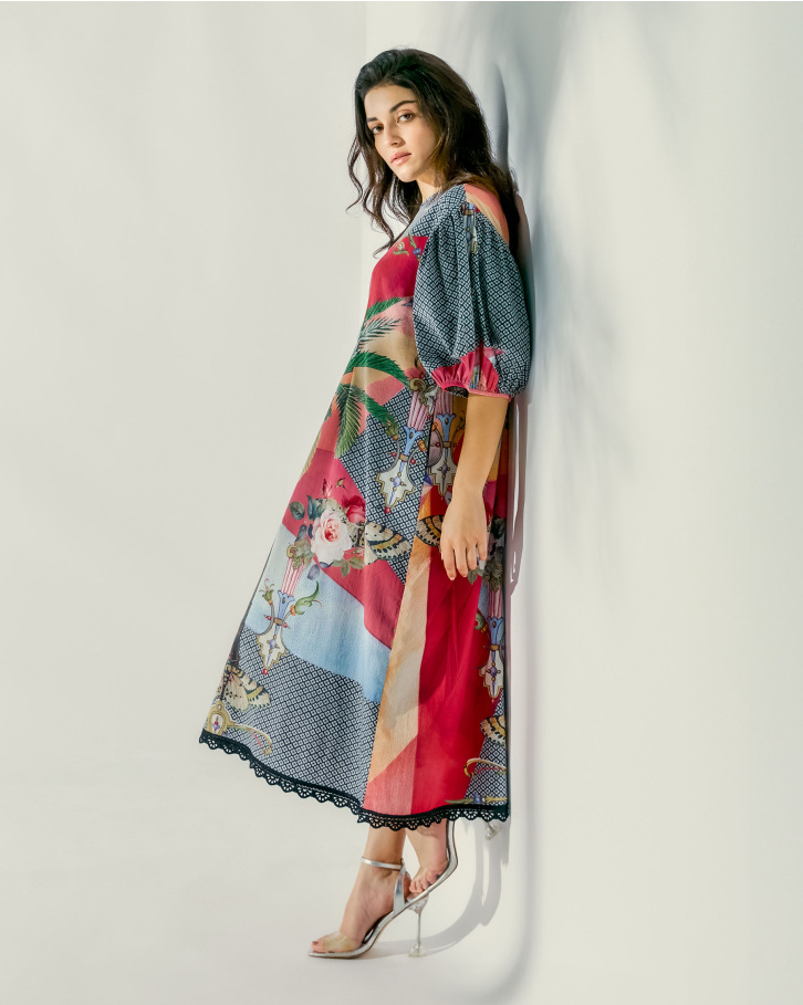 Tropical Mirage relaxed midi dress