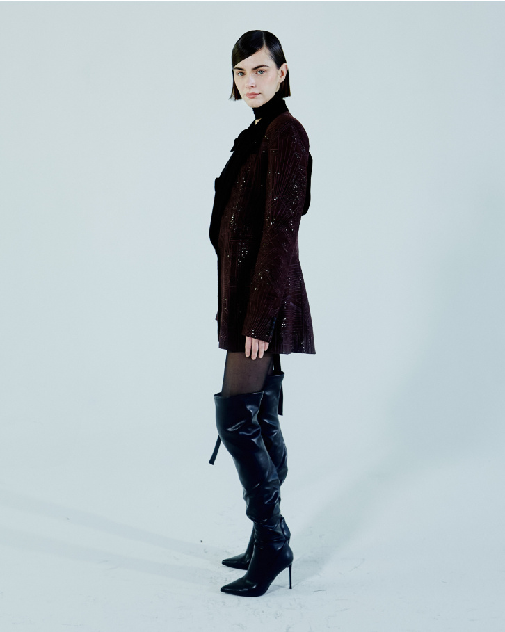 Mocha brown quilted blazer
