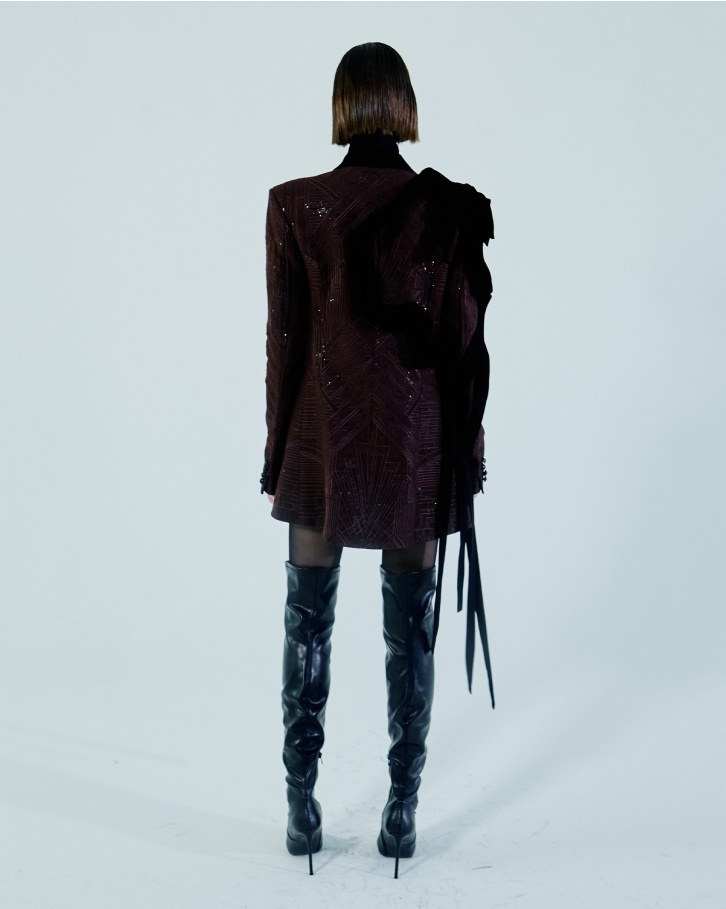 Mocha brown quilted blazer
