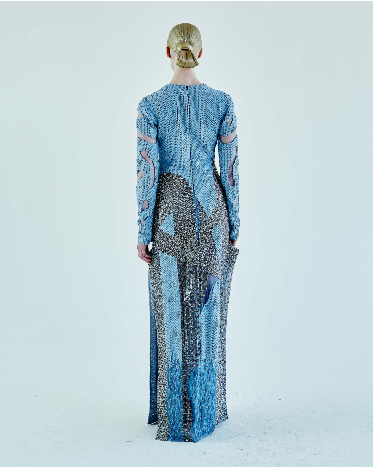 Powder blue long dress