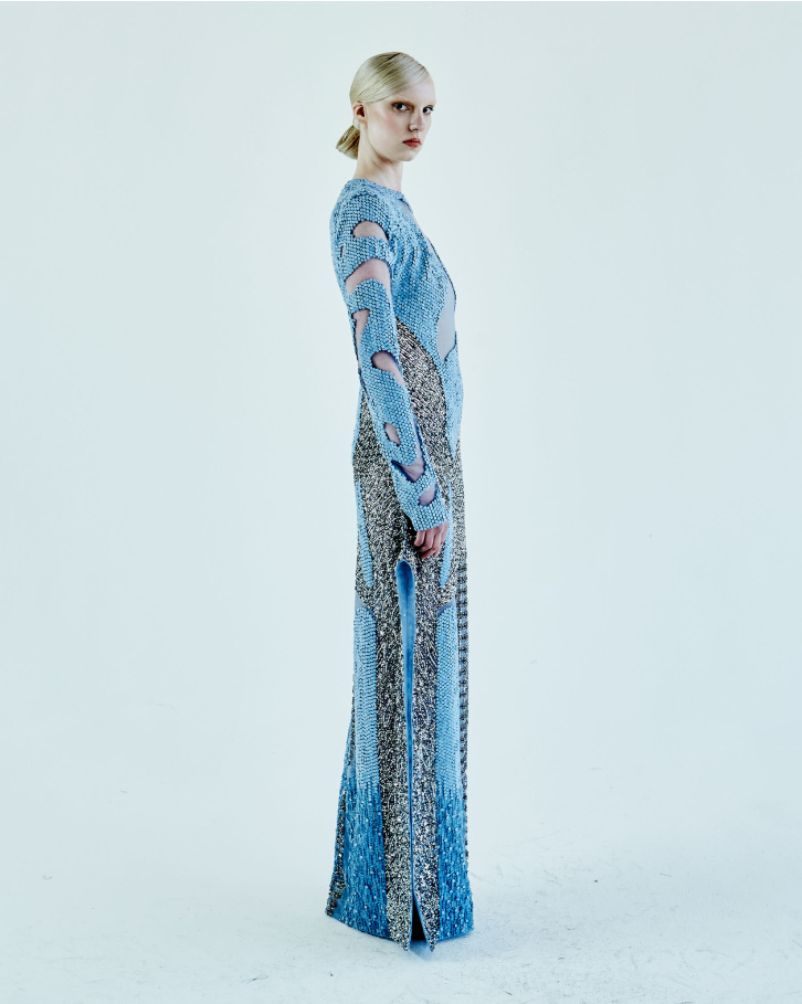 Powder blue long dress