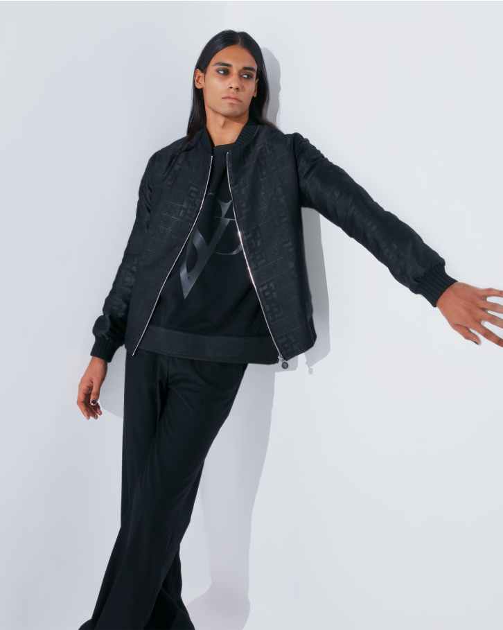 The black leather bomber jacket