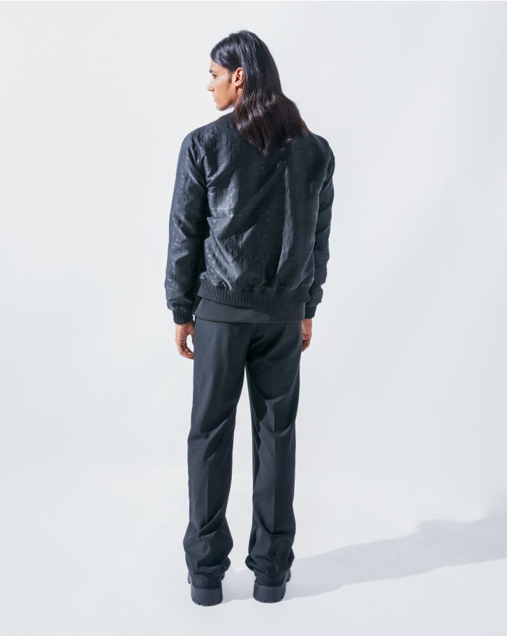 The black leather bomber jacket