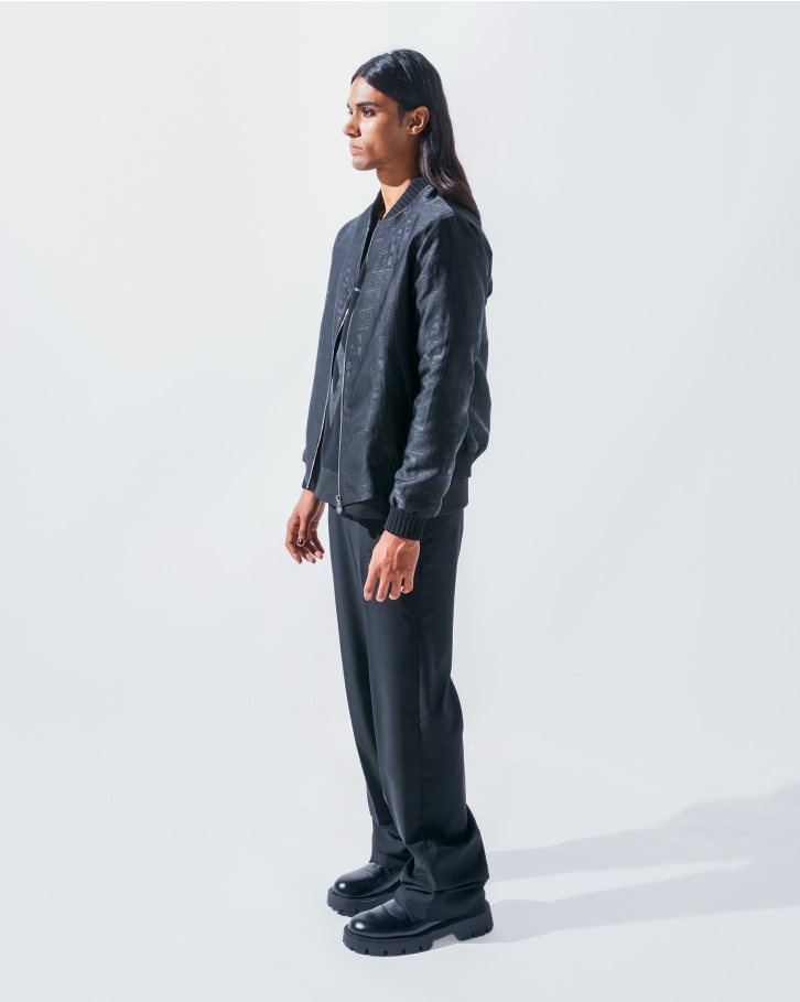 The black leather bomber jacket