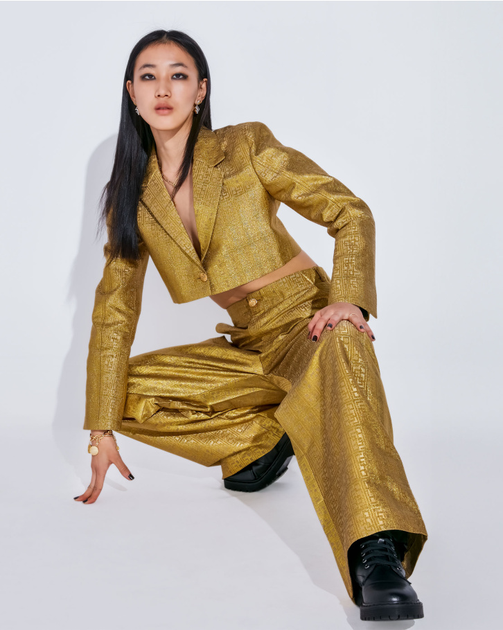 Golden cropped jacket