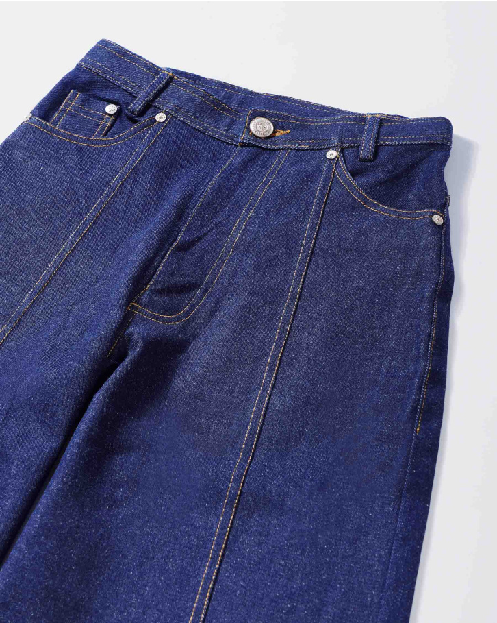 Denim pants with ankle zips
