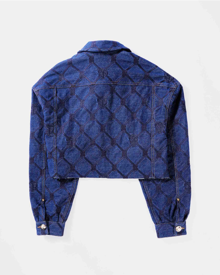 Quilt textured denim jacket