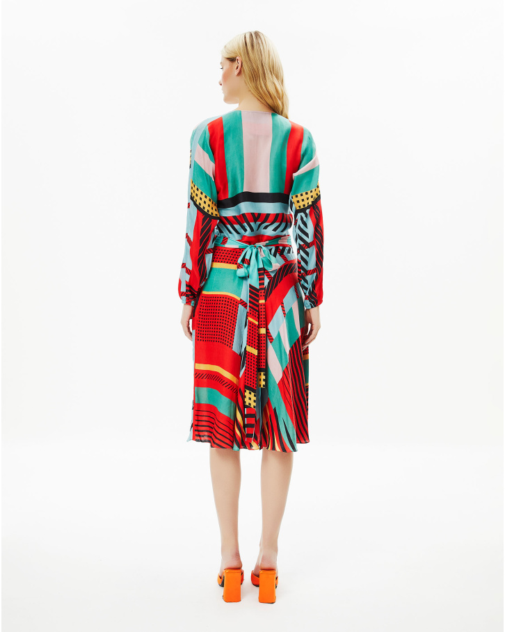 Geometric Plunged Dress