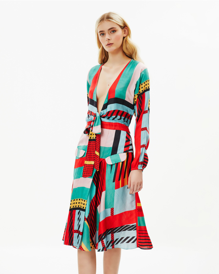 Geometric Plunged Dress