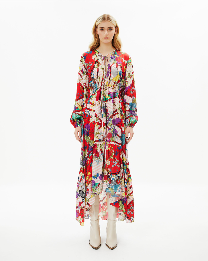 Abstract Flora Long Dress