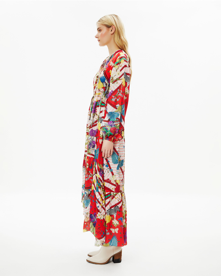 Abstract Flora Long Dress