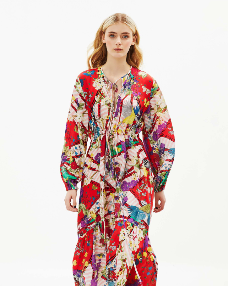 Abstract Flora Long Dress