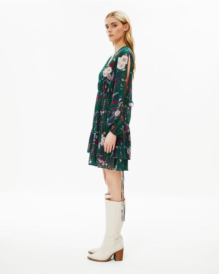 Gingham Floral Dress
