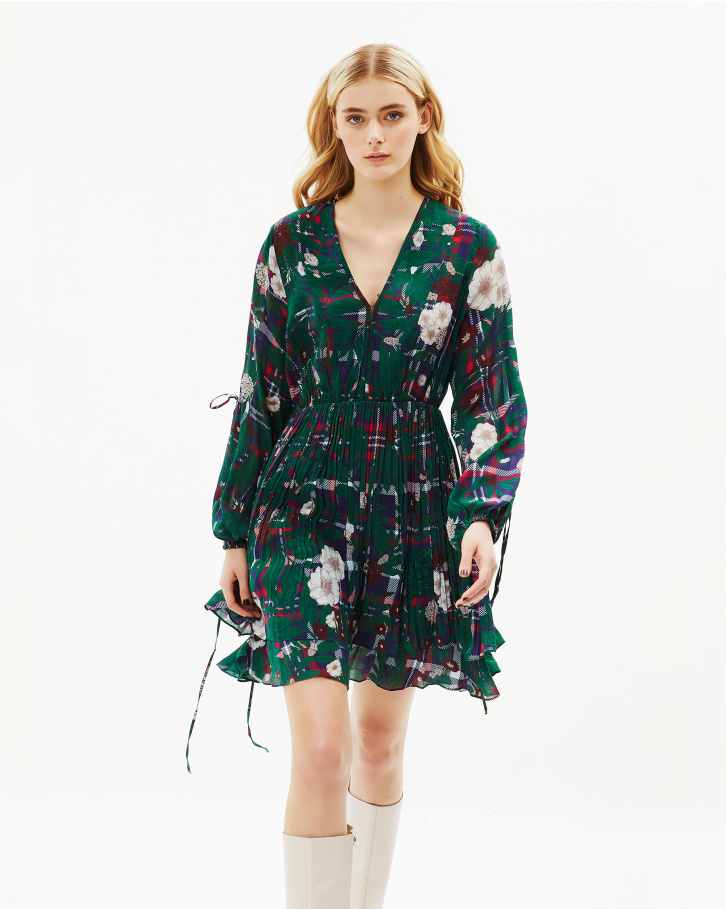 Gingham Floral Dress