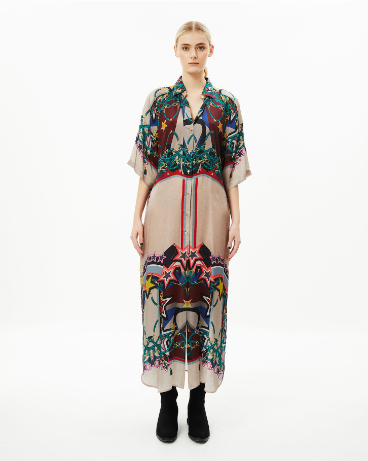 Gleam Long Shirt Dress