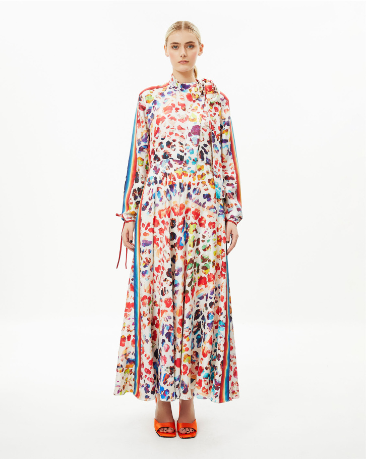 Rainbow Splash Long Dress