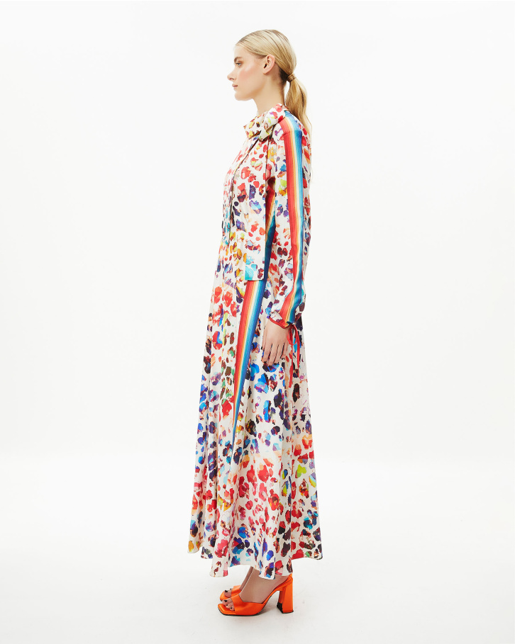 Rainbow Splash Long Dress