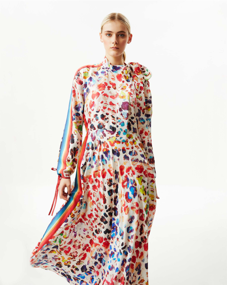 Rainbow Splash Long Dress