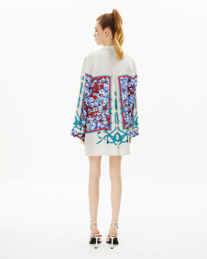 Blue Bloom boxy shirt