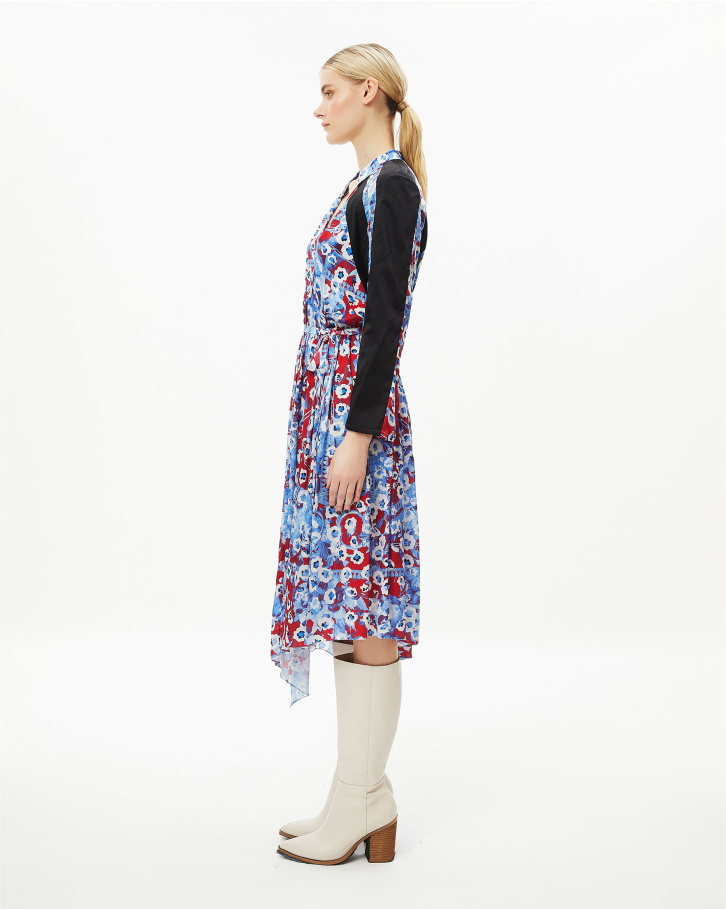 Blue Bloom Midi Dress