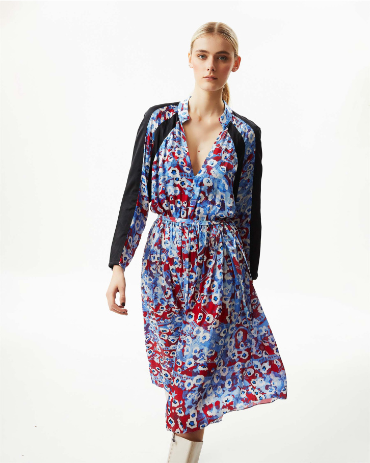 Blue Bloom Midi Dress