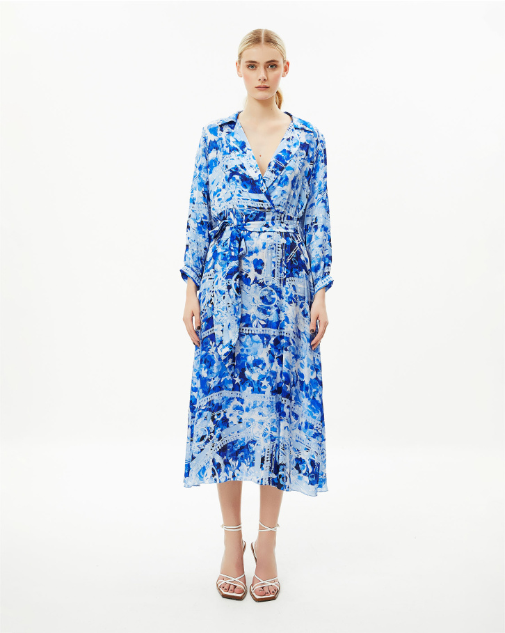 Indigo Blue Wrap Dress