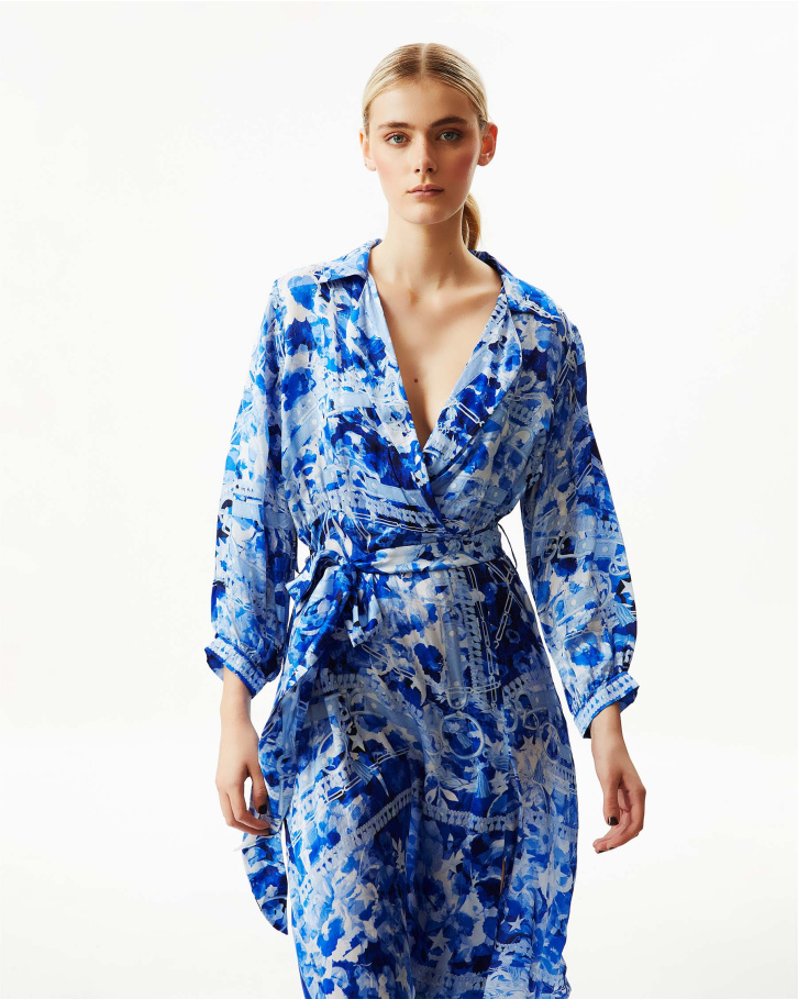 Indigo Blue Wrap Dress