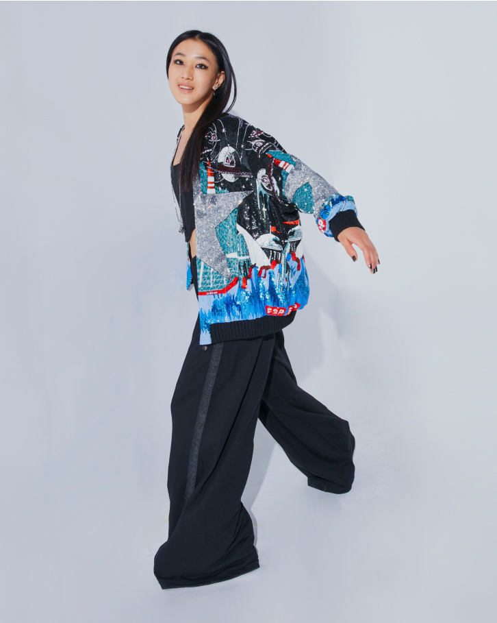 Astral oversized hand embellished jacket