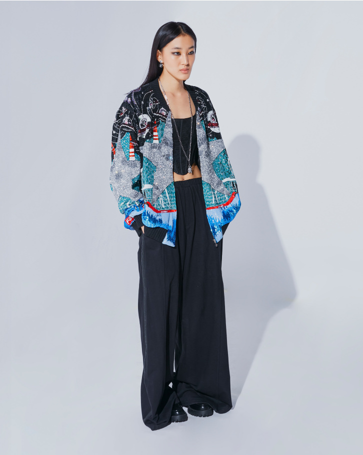 Astral oversized hand embellished jacket