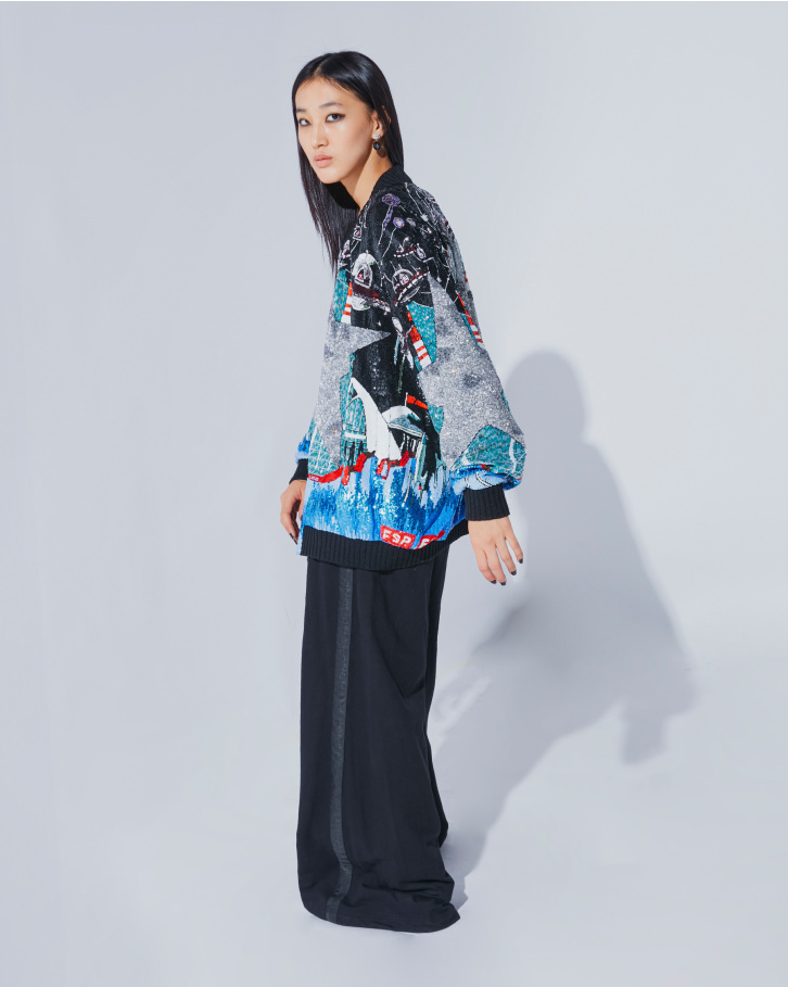 Astral oversized hand embellished jacket