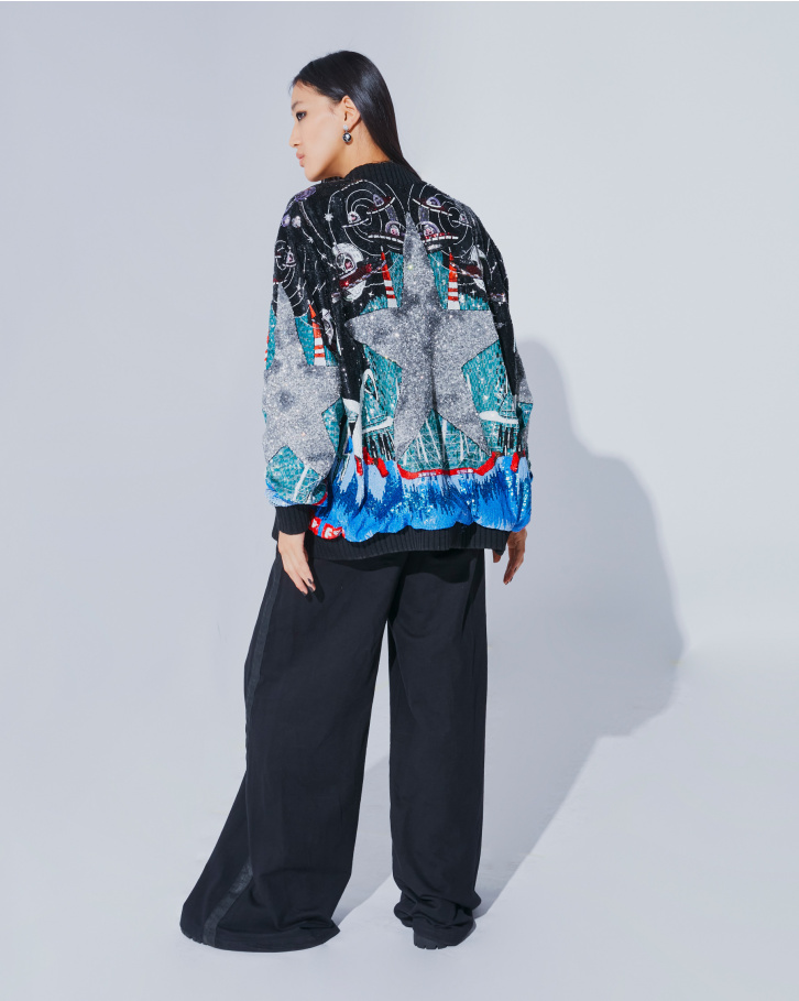 Astral oversized hand embellished jacket