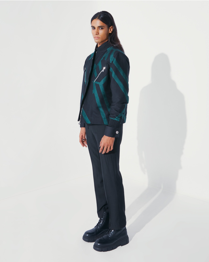 Geometric pattern rogue jacket