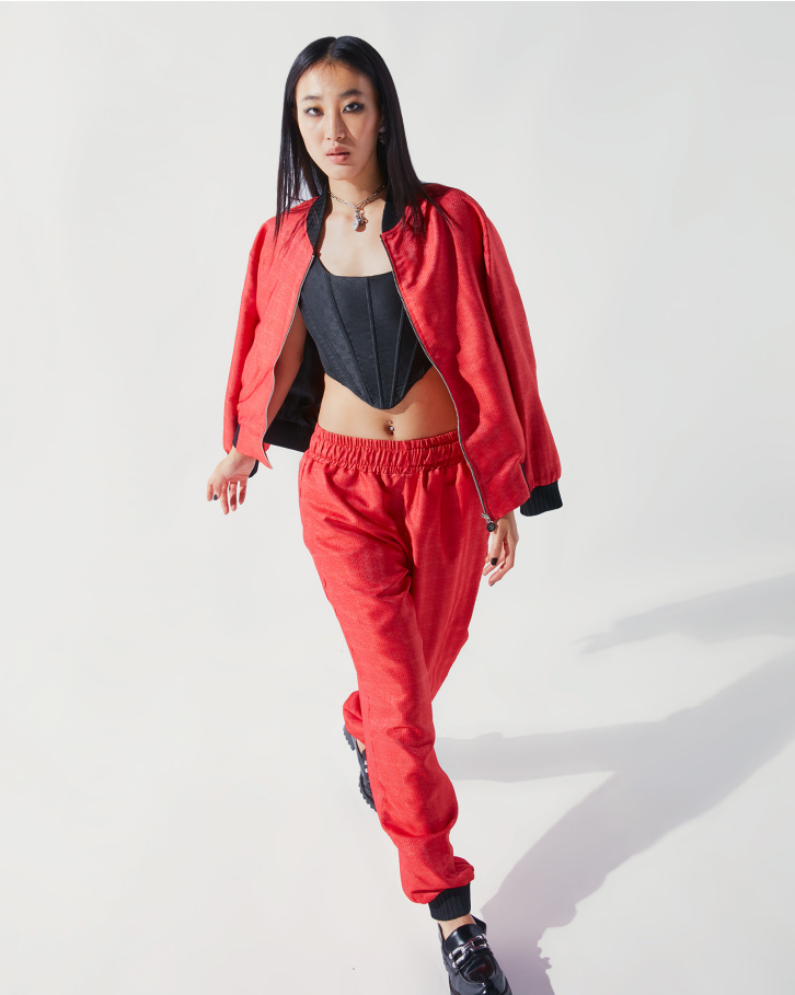 FSP Red monogrammed bomber set