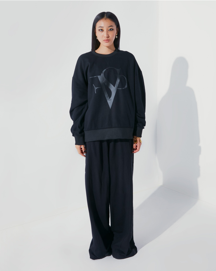 Oversized sweatshirt with FSP black logo-print