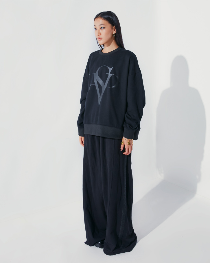 Oversized sweatshirt with FSP black logo-print