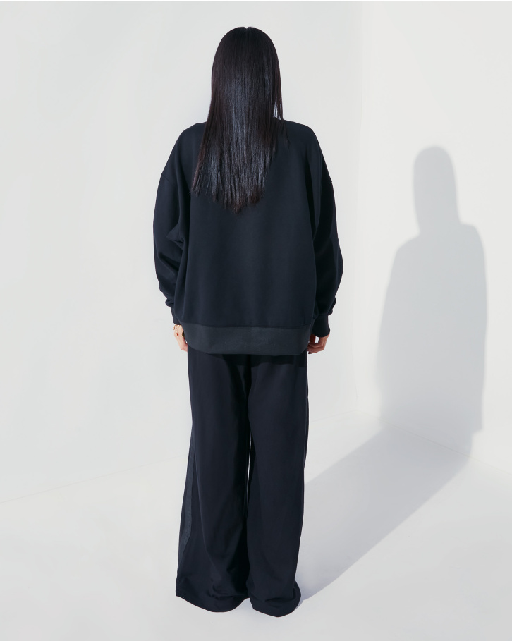 Oversized sweatshirt with FSP black logo-print