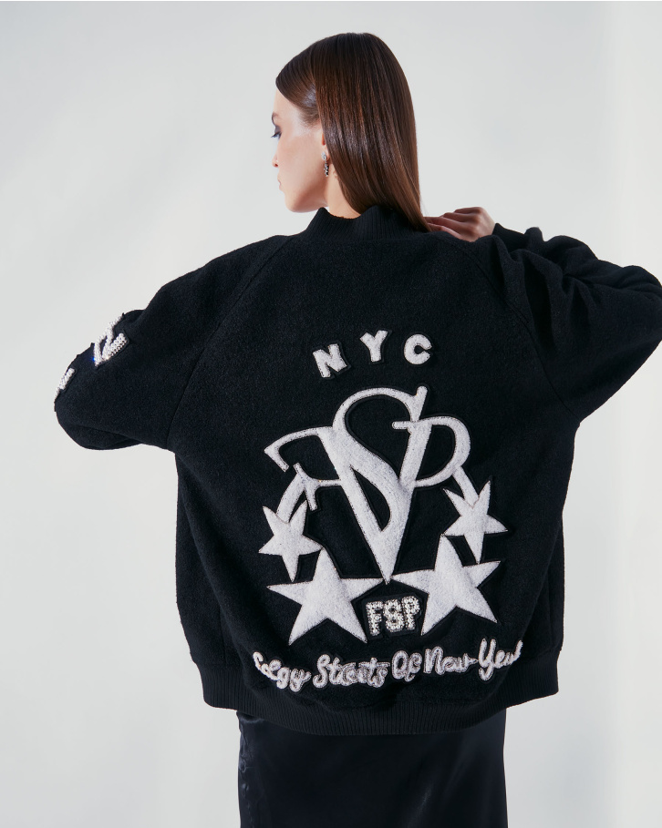 Glam patch oversized jacket