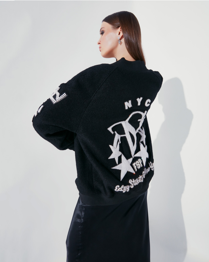 Glam patch oversized jacket